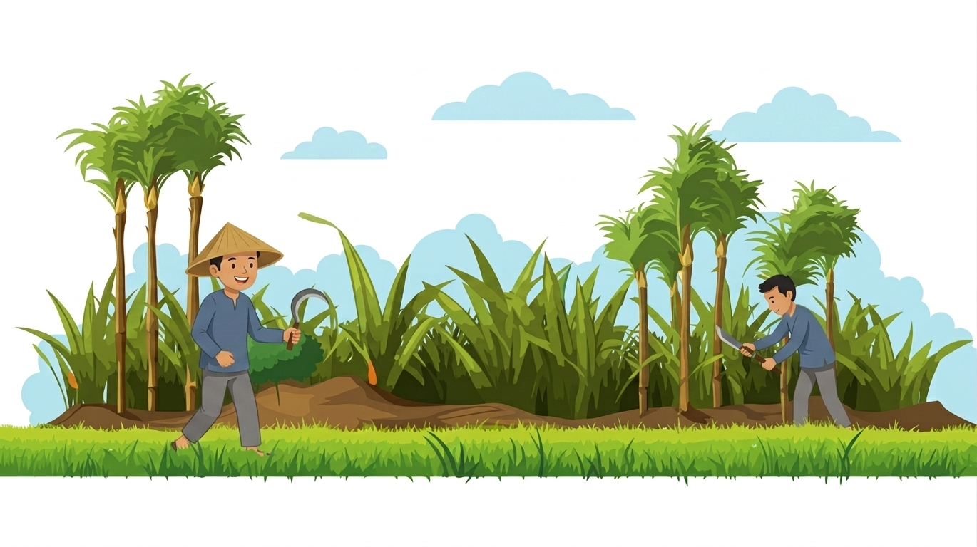 Ilustrasi petani tebu
